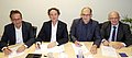At the signing of the contract (LTR): Dr. Jörg Ritter (Member of the Board BTC AG), Dirk Thole (Member of the Board BTC AG), Dr. Harald Schrimpf (CEO PSI Software AG), Harald Fuchs (CFO PSI Software AG). Photo: PSI